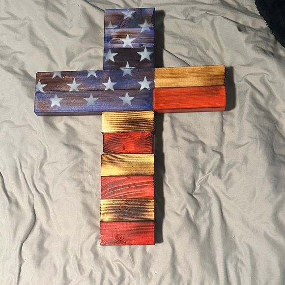 Patriotic Wooden Cross Decor - Picture 1 of 1